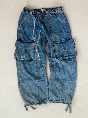 Signature8 Relaxed Blue Cargo Jeans Size S